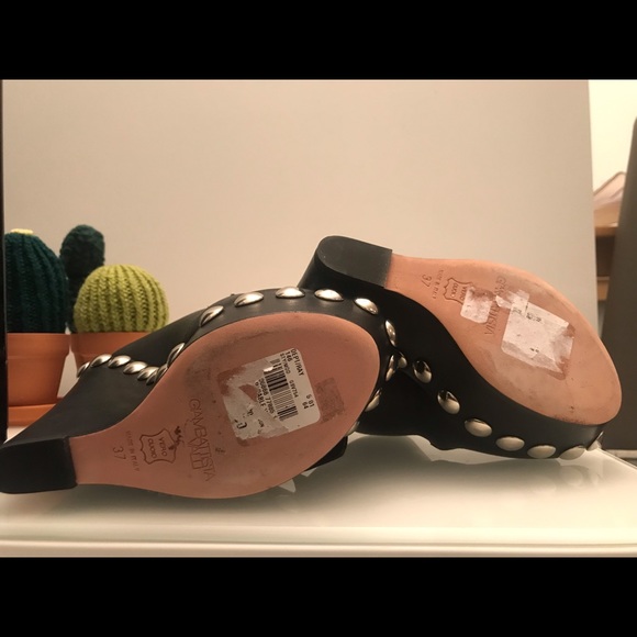 Giambattista Valli Black leather wedges 37 NWT - Picture 4 of 6